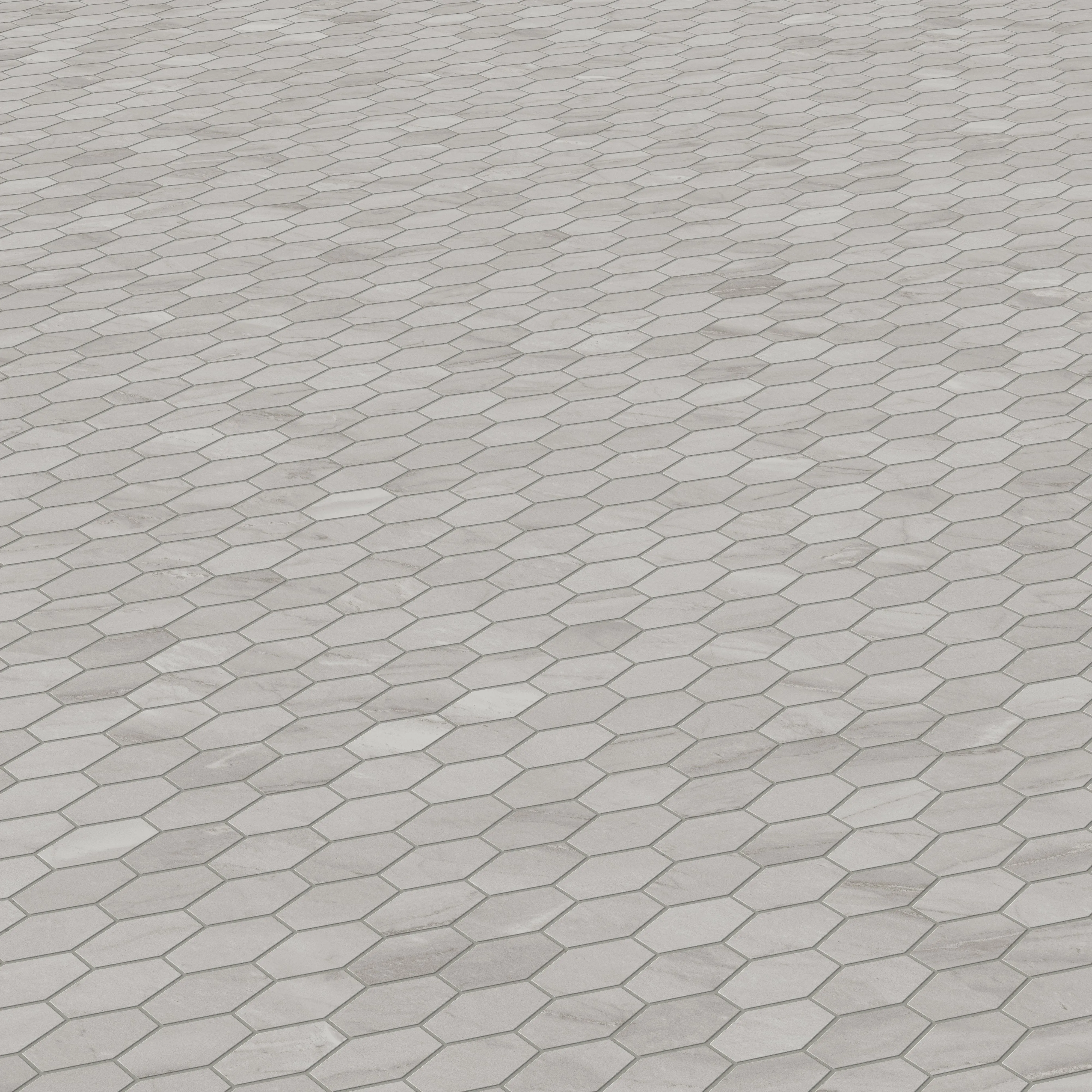 Chantel 12x11 Matte Porcelain Hexagon Mosaic Tile in Alaska Grey