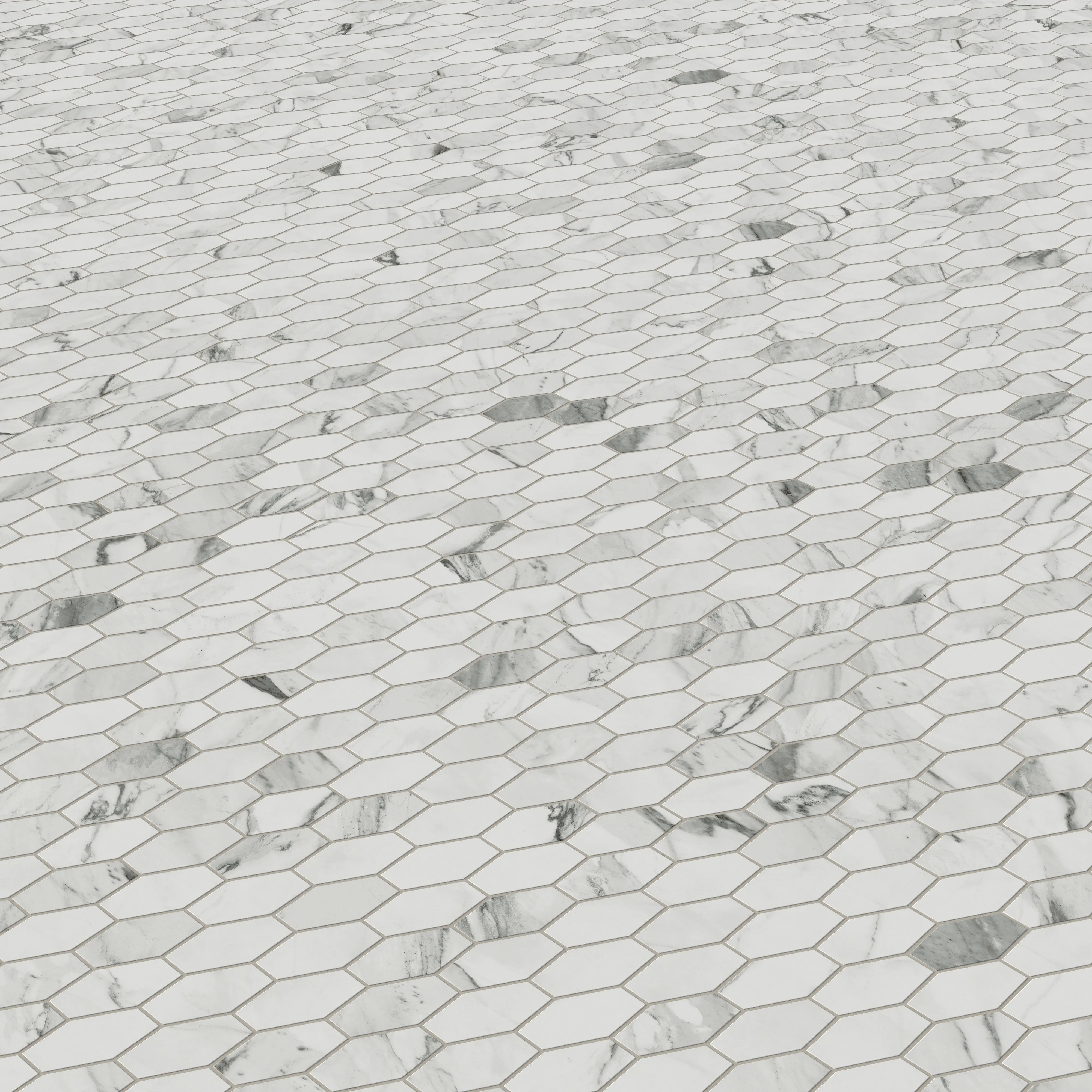 Chantel 12x11 Matte Porcelain Hexagon Mosaic Tile in Apuano