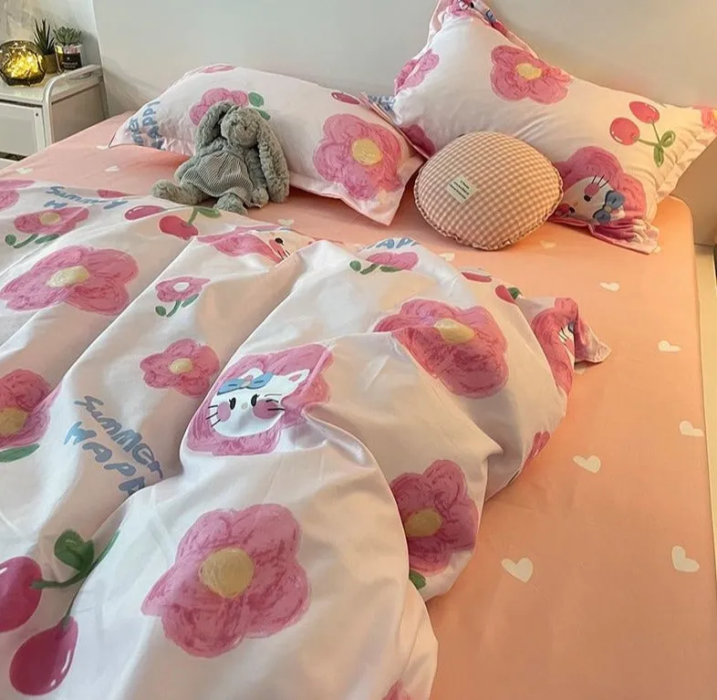 Cherry Kitty Bedding Set