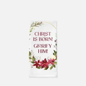 Christ is Born Tea Towel | Holly | WS