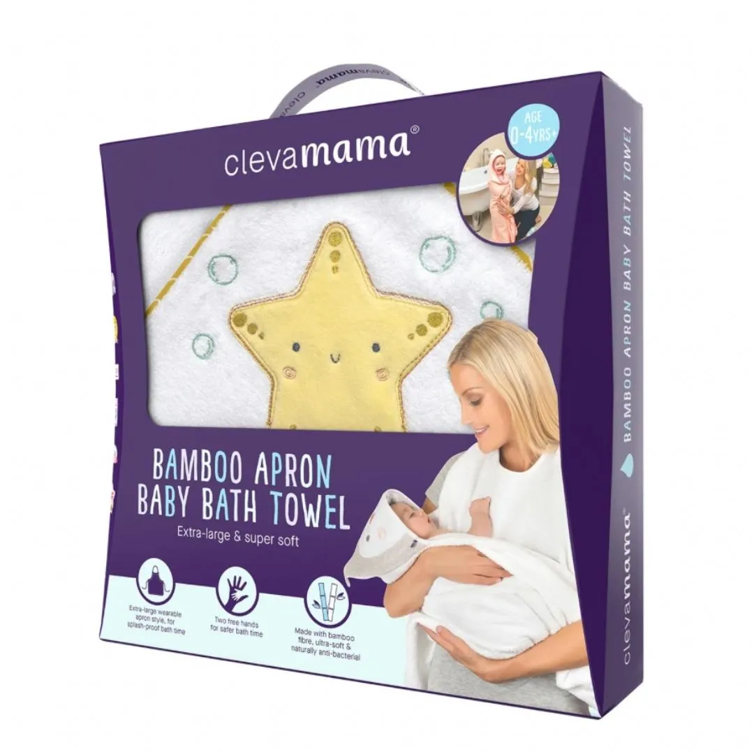 Clevamama Bamboo Apron Baby Bath Towel (0m )