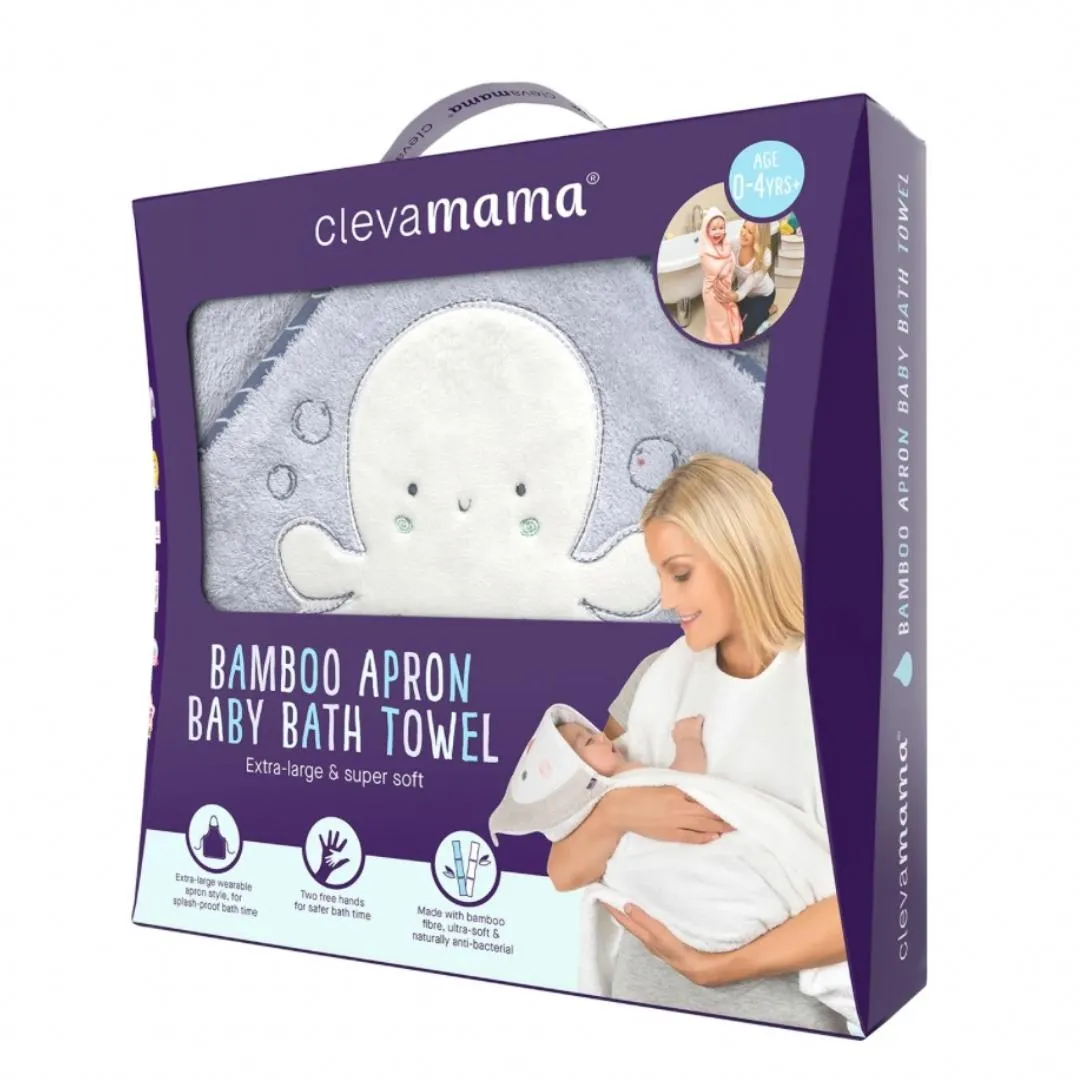 Clevamama Bamboo Apron Baby Bath Towel (0m )