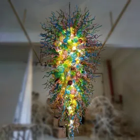 Colorful Big Pendant Light Chandeliers Modern Murano Hand Blown Glass Chandelier Living Room