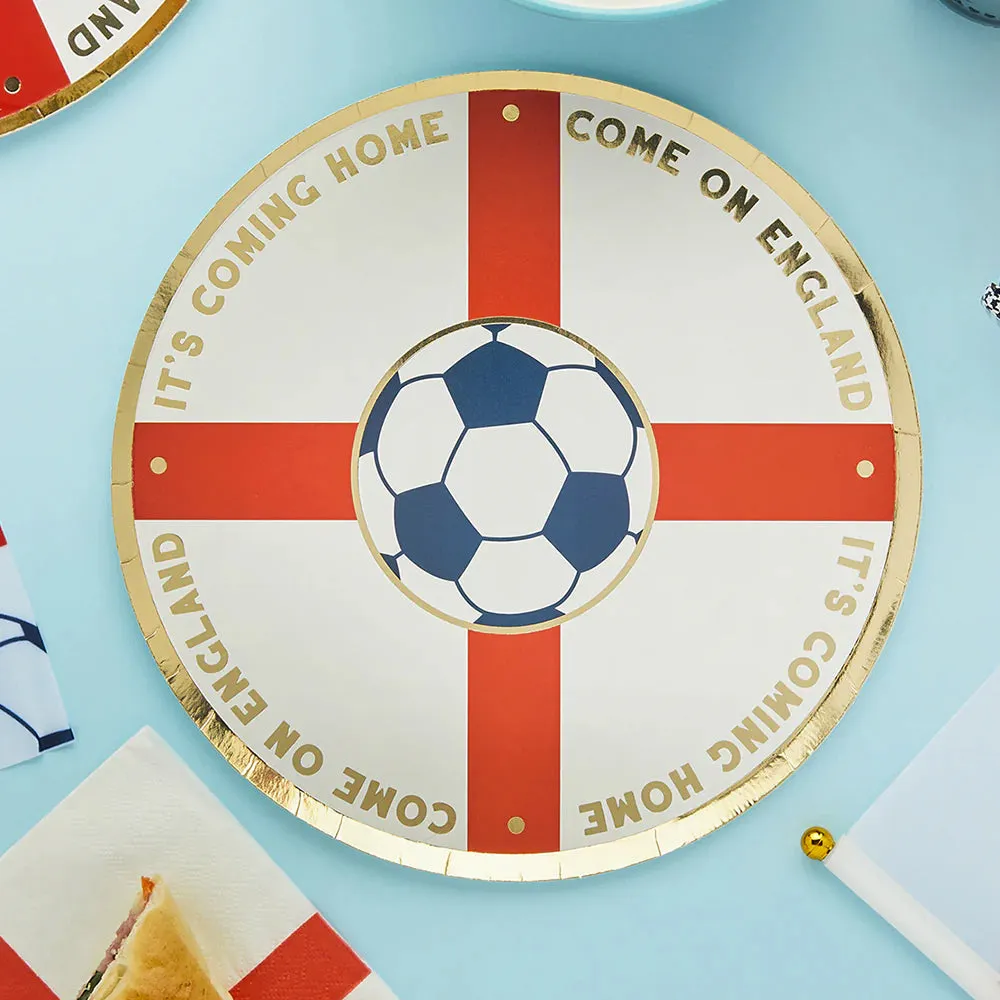 Come on England Foiled Paper Plates - Pack of 8