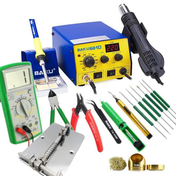 Complete Soldering Kit - 2 in 1 Hot Air Rework Station w/ Multimeter & Tools