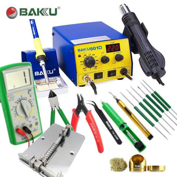 Complete Soldering Kit - 2 in 1 Hot Air Rework Station w/ Multimeter & Tools