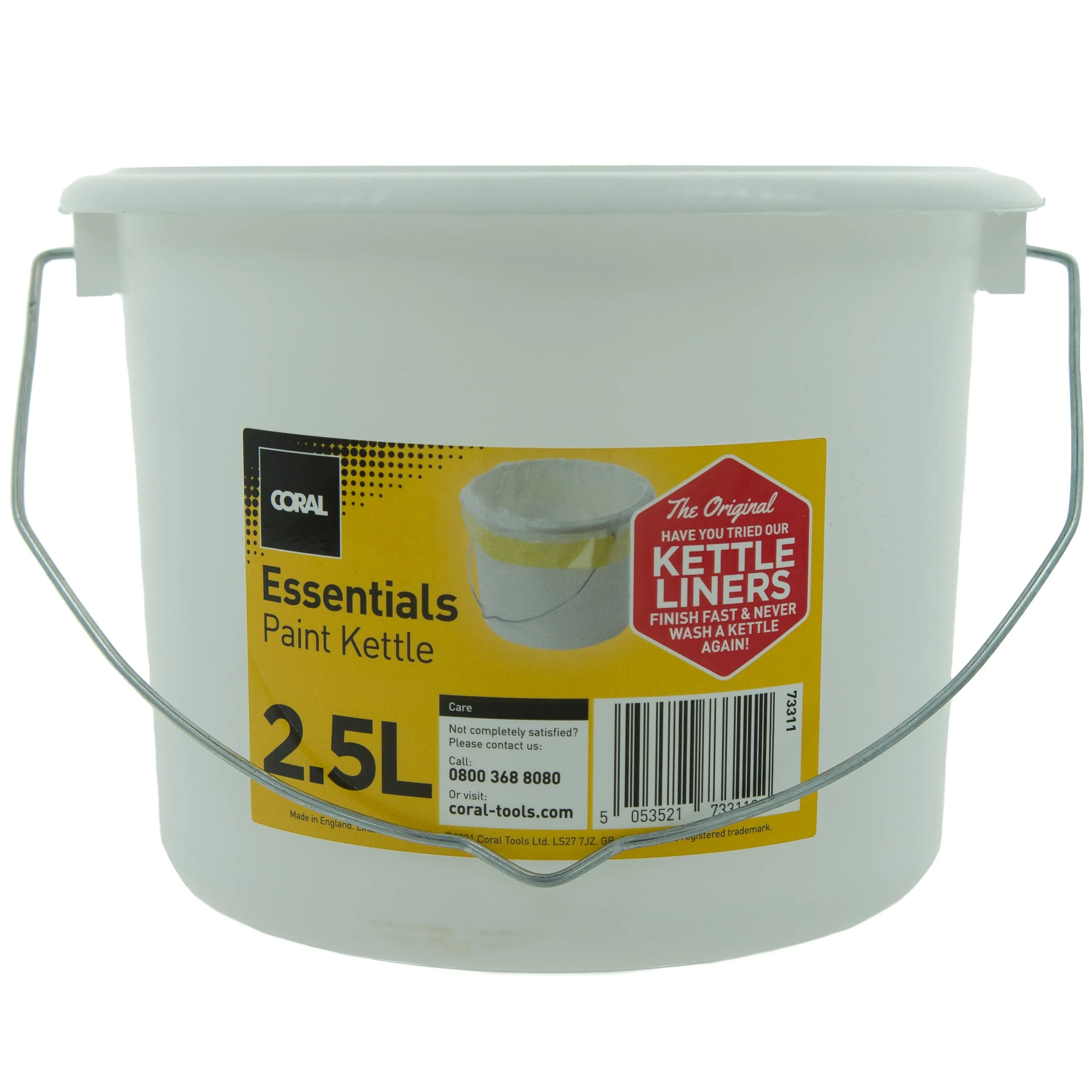 Coral Essentials Plastic Paint Kettle Container with Metal Handle for Paints and Paste 2.5 Litre