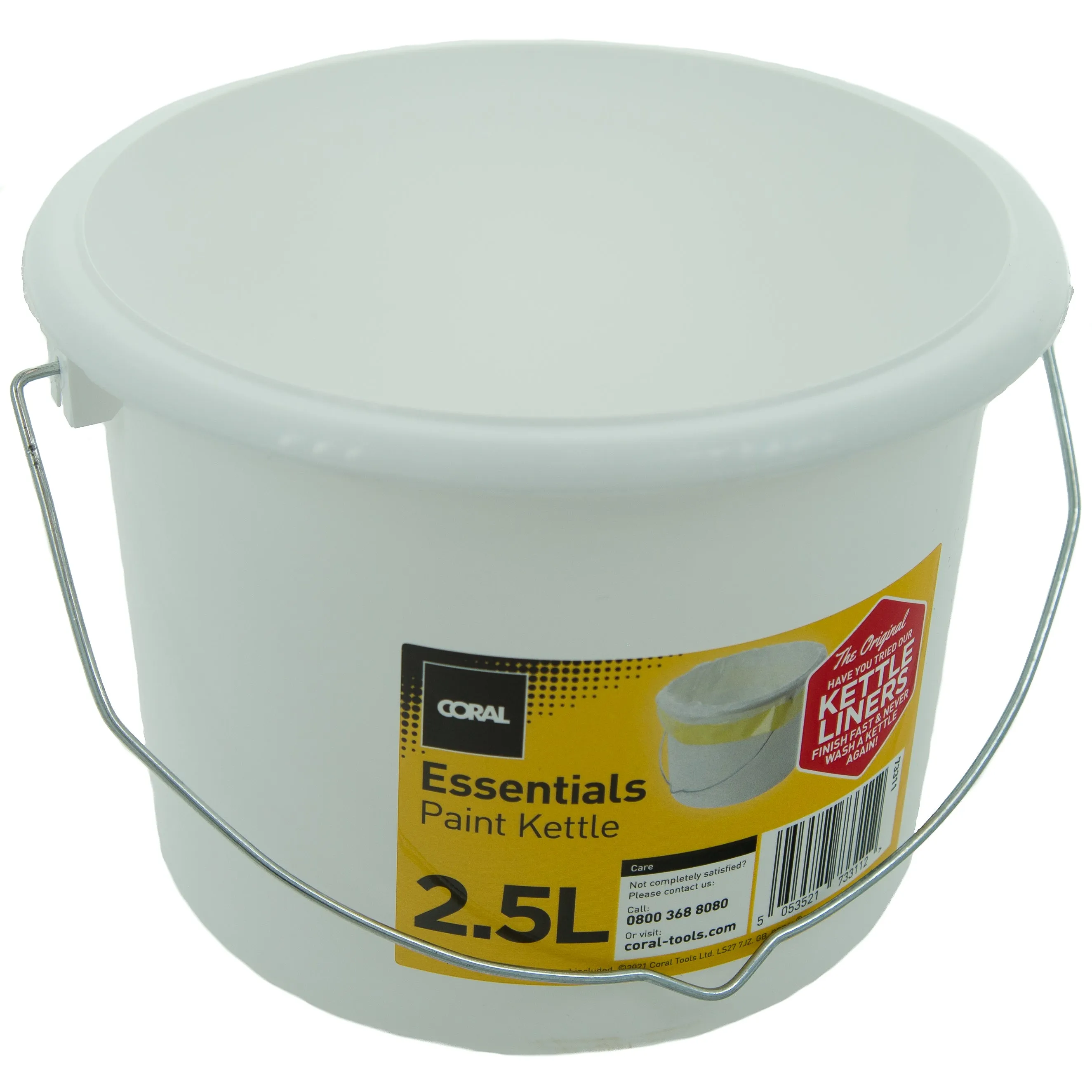 Coral Essentials Plastic Paint Kettle Container with Metal Handle for Paints and Paste 2.5 Litre