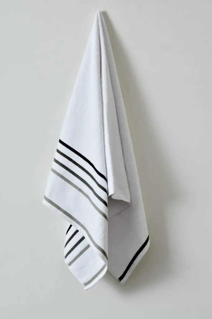 Cotton Towel With Jacquard Stripe (1897)- White