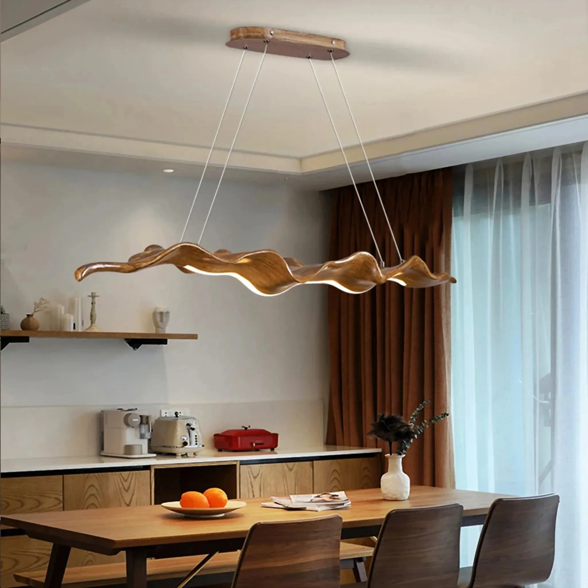 Creative Gold Leaf-Shaped Pendant LED Chandelier