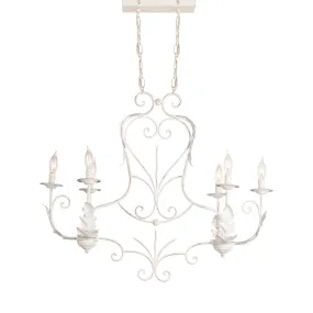 Crestview Collection CVPZDN014 St. Laurant 34" White Iron French Country Chandelier