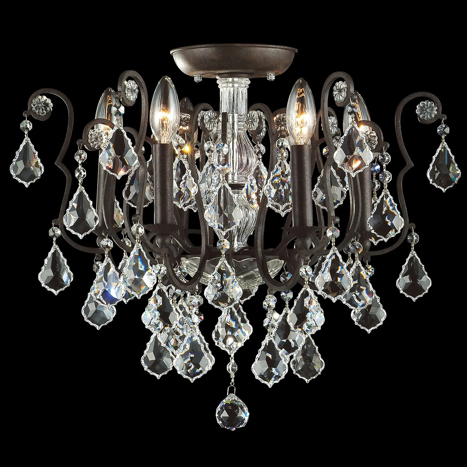 Crystal Chandelier W:20 x H:17 Genuine Magnificent Crystal Prisms 6 Lights