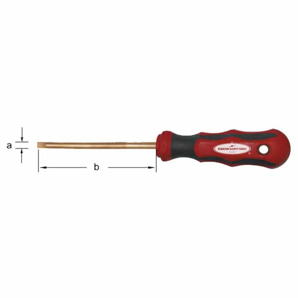 CS Unitec Ex801-6SB Copper Beryllium Non-Sparking, Non-Magnetic, Corrosion Resistant Flat Head Screwdriver 1/4" (6 mm)