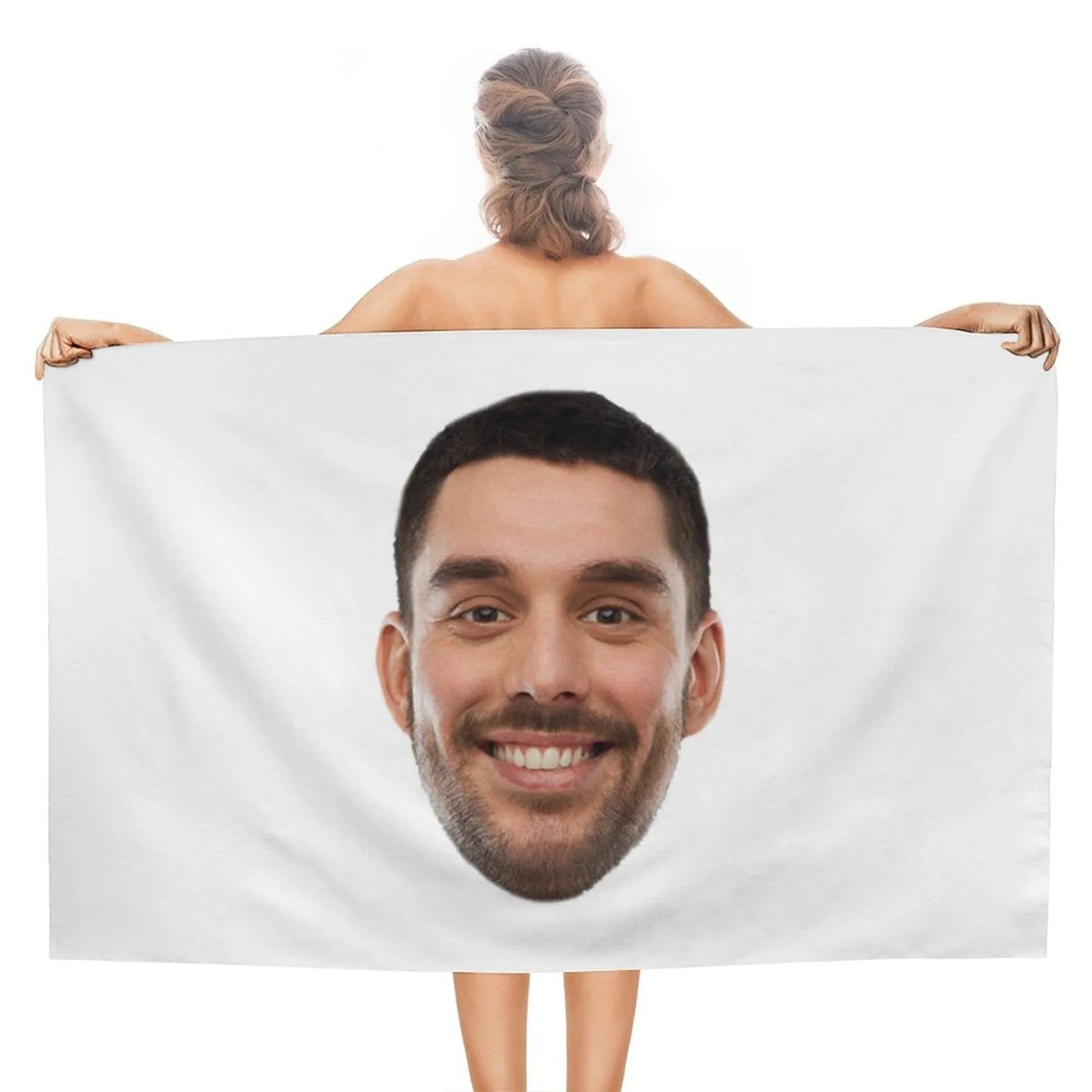 Custom Big Face Photo Beach Towel Quick-Dry, Sand-Free, Super Absorbent, Non-Fading, Beach&Bath Towel Beach Blanket Personalized Beach Towel Funny Selfie Gift