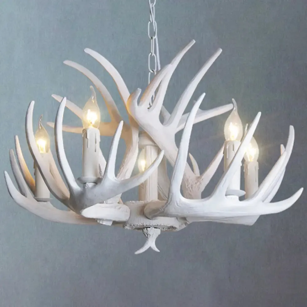 Deer Horn Chandelier Pendant Light for Classic Living Room Decor