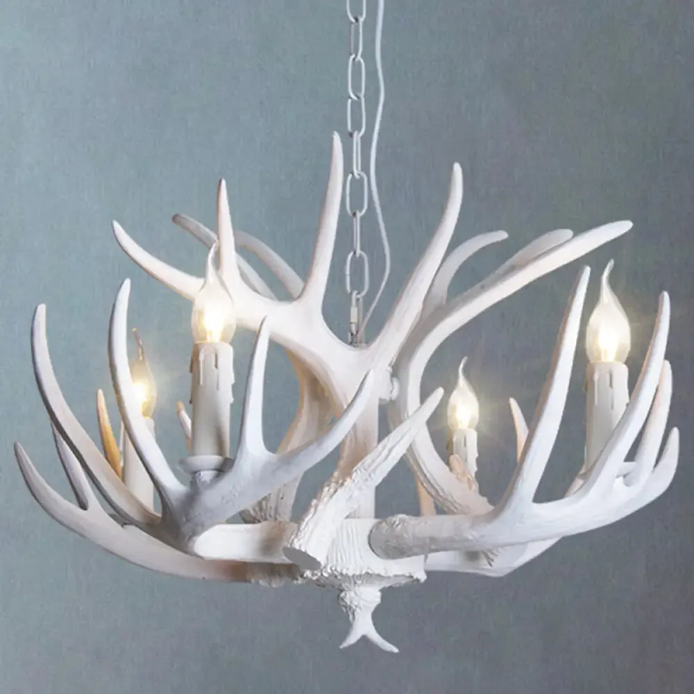 Deer Horn Chandelier Pendant Light for Classic Living Room Decor