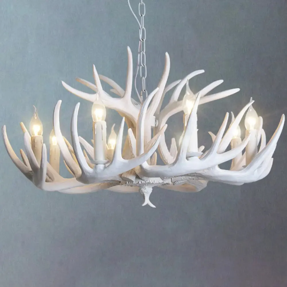 Deer Horn Chandelier Pendant Light for Classic Living Room Decor