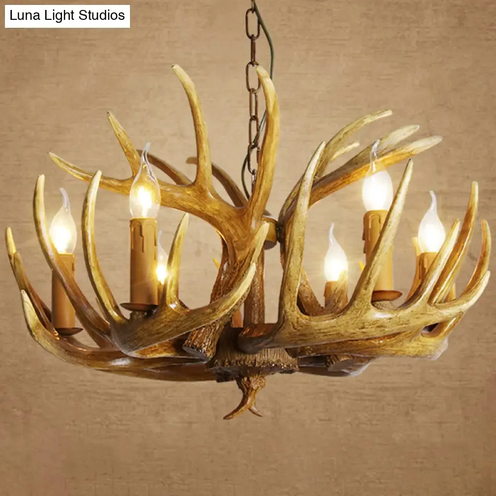 Deer Horn Chandelier Pendant Light for Classic Living Room Decor