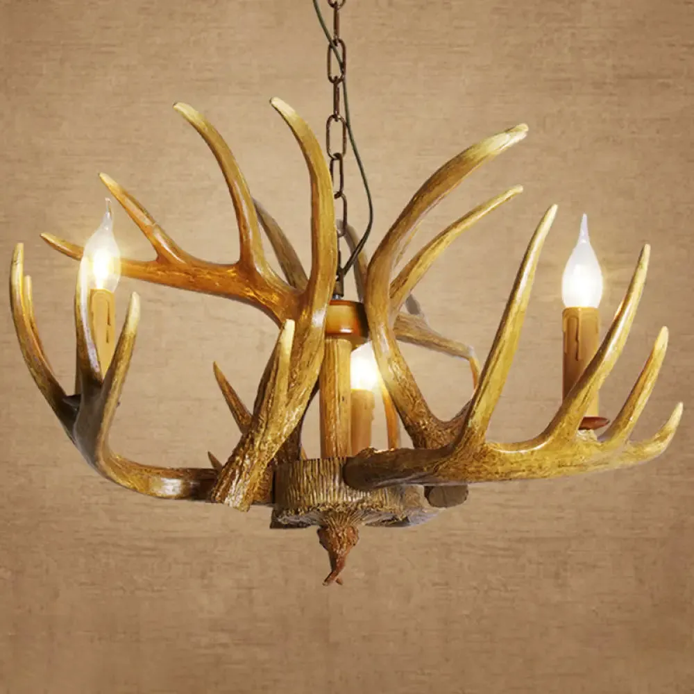 Deer Horn Chandelier Pendant Light for Classic Living Room Decor