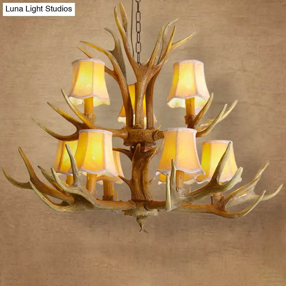 Deer Horn Chandelier Pendant Light for Classic Living Room Decor