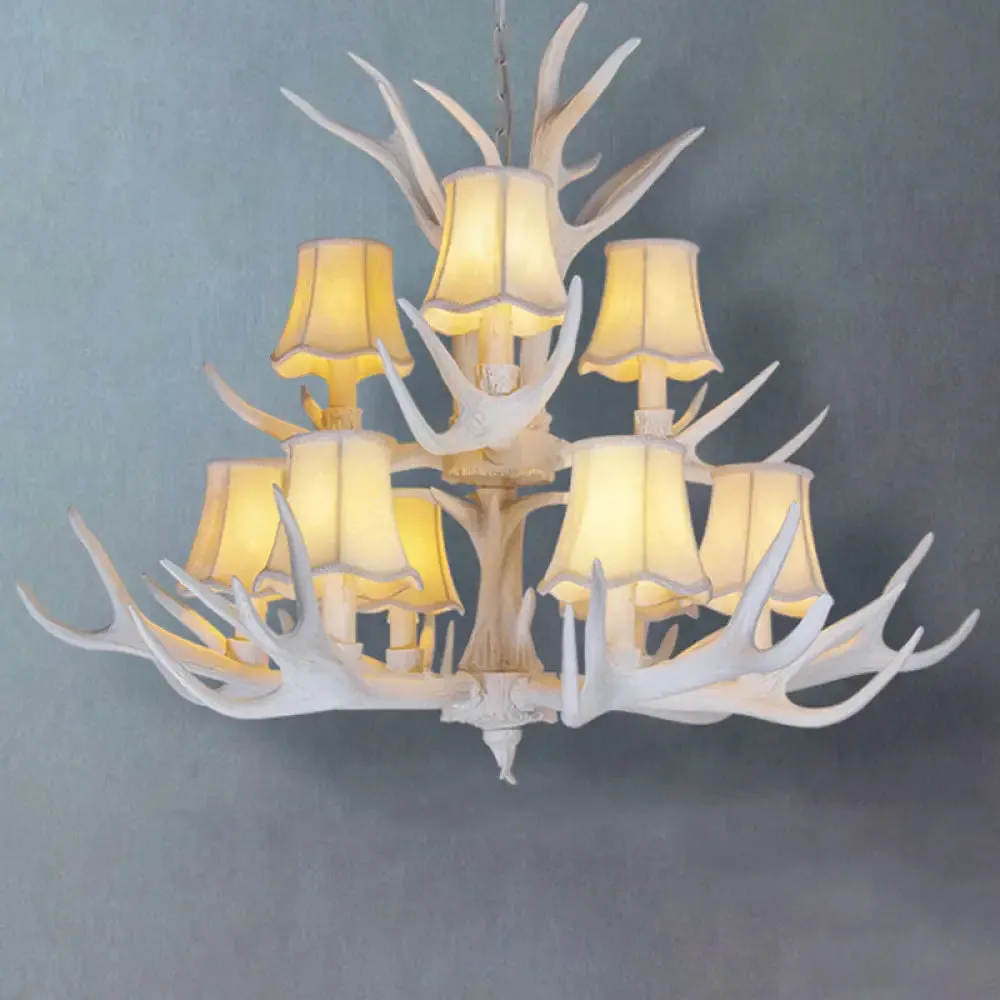 Deer Horn Chandelier Pendant Light for Classic Living Room Decor