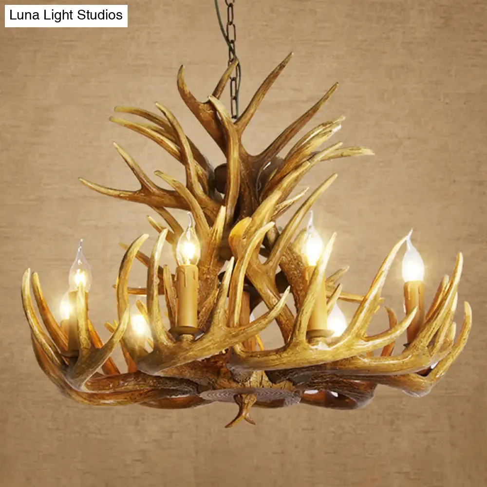 Deer Horn Chandelier Pendant Light for Classic Living Room Decor