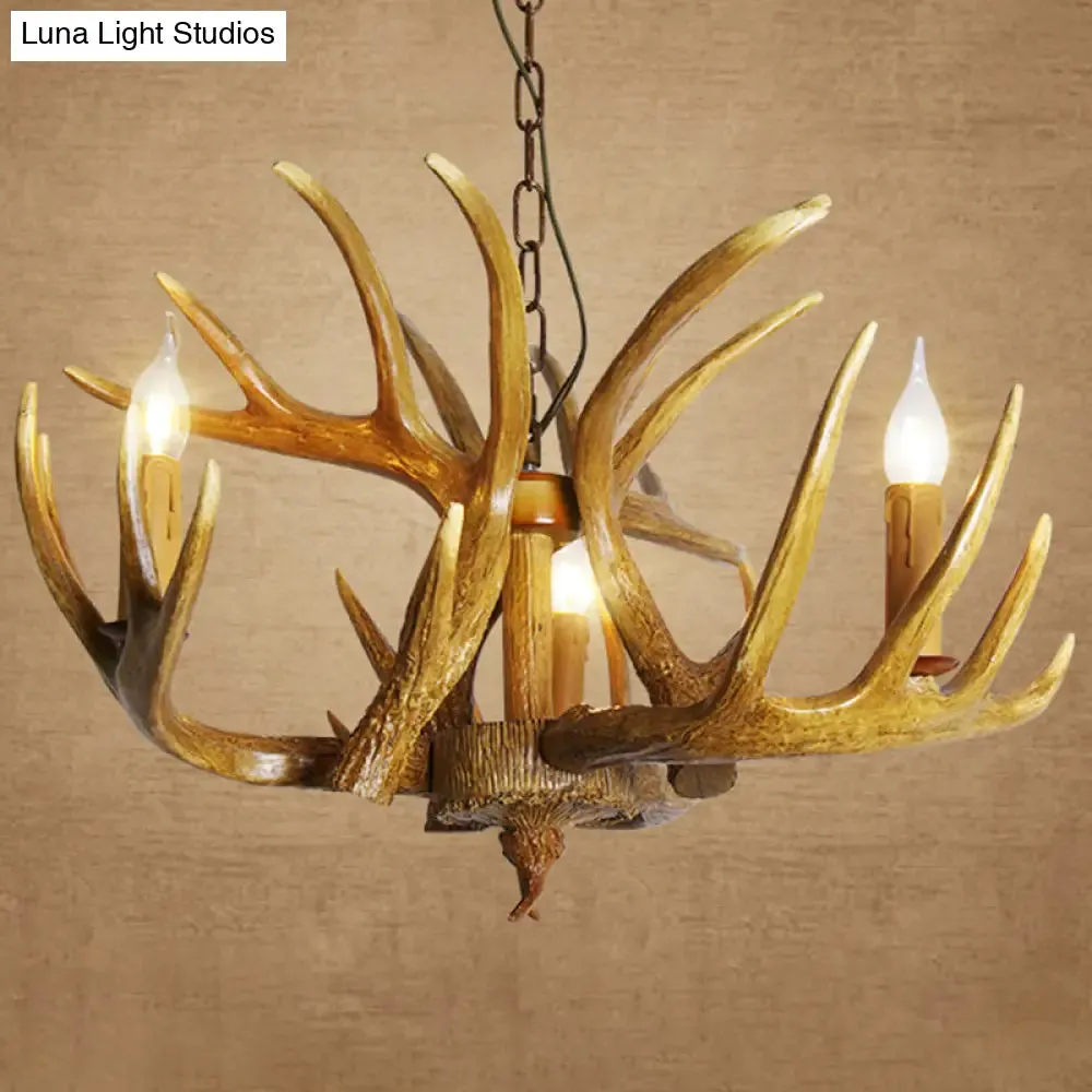 Deer Horn Chandelier Pendant Light for Classic Living Room Decor