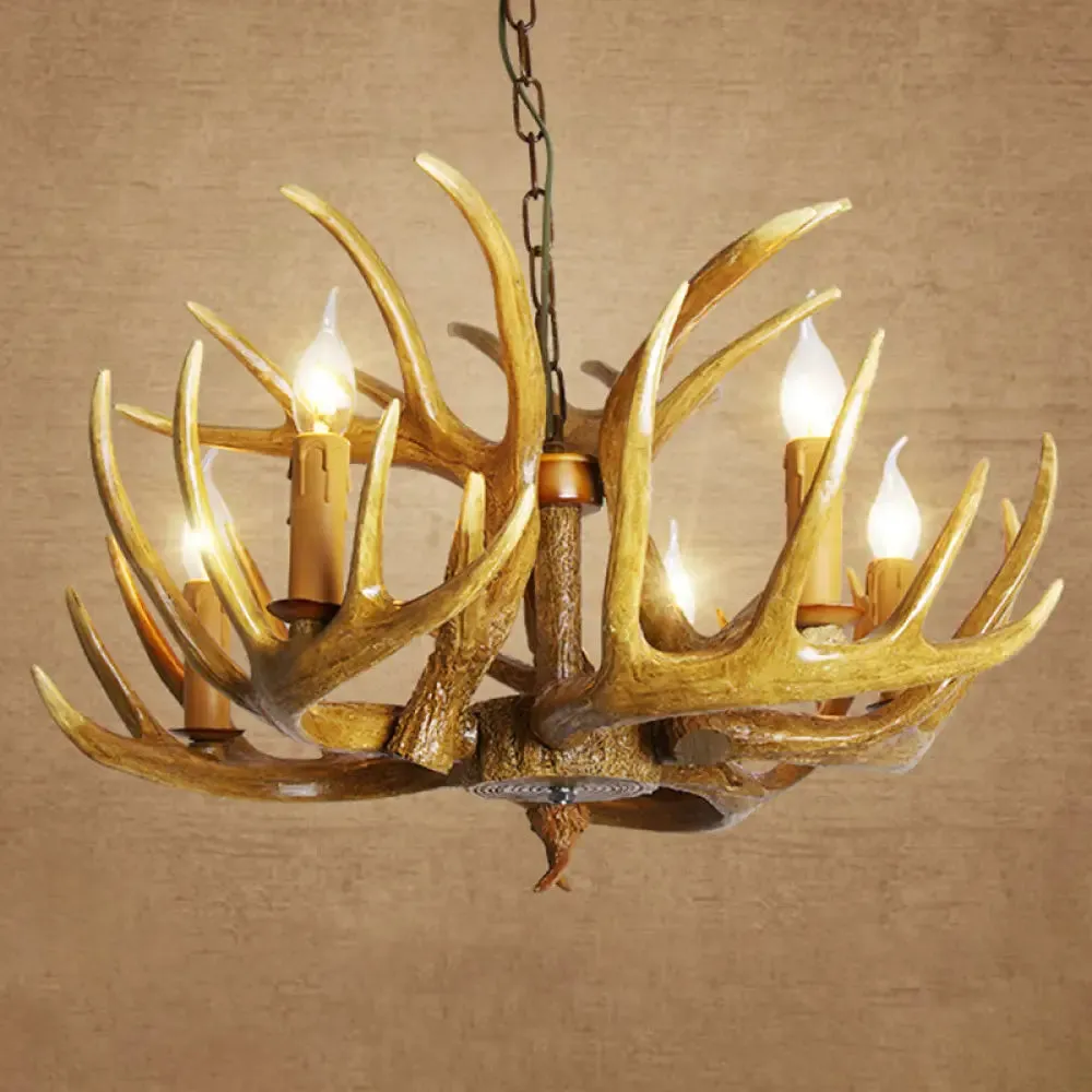 Deer Horn Chandelier Pendant Light for Classic Living Room Decor