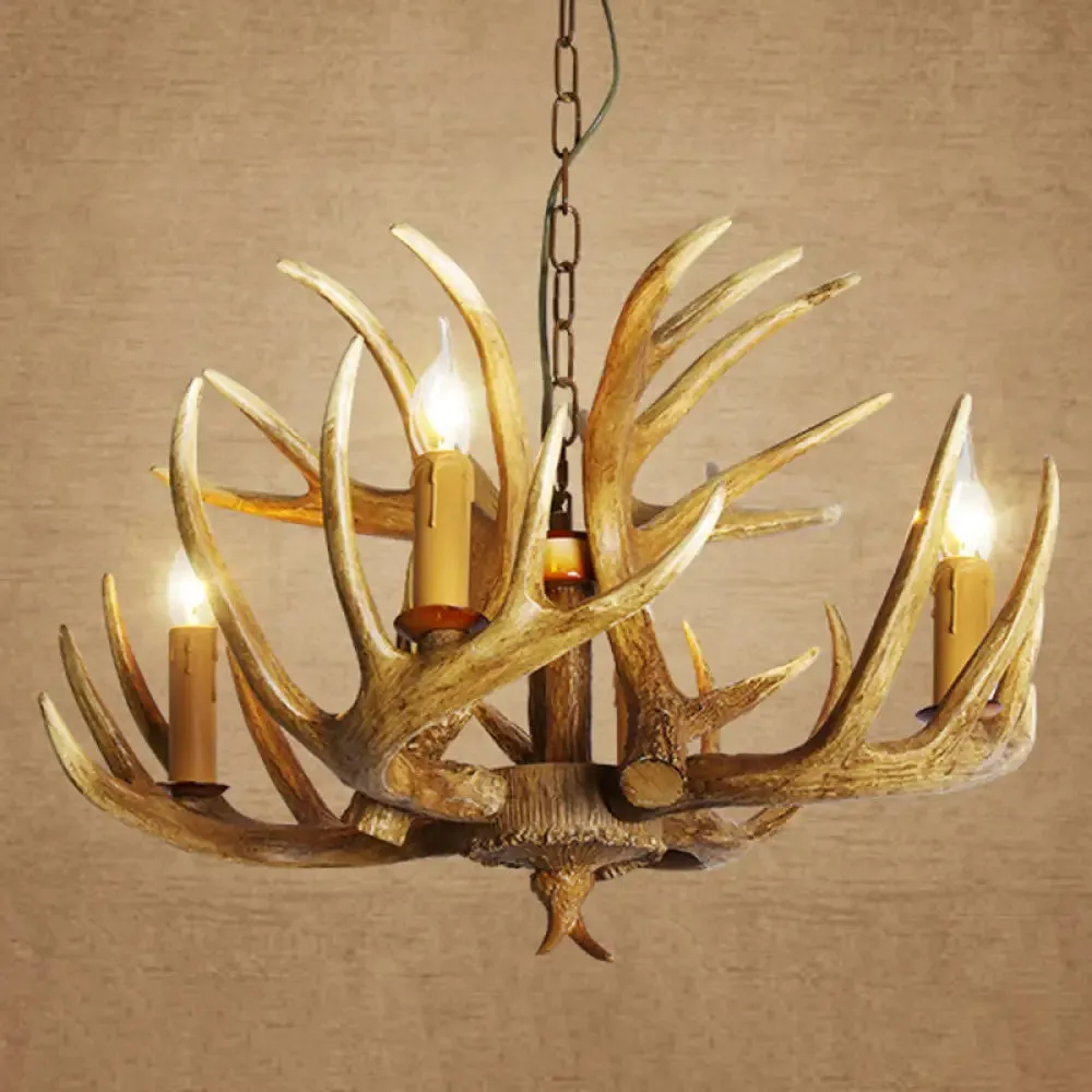 Deer Horn Chandelier Pendant Light for Classic Living Room Decor