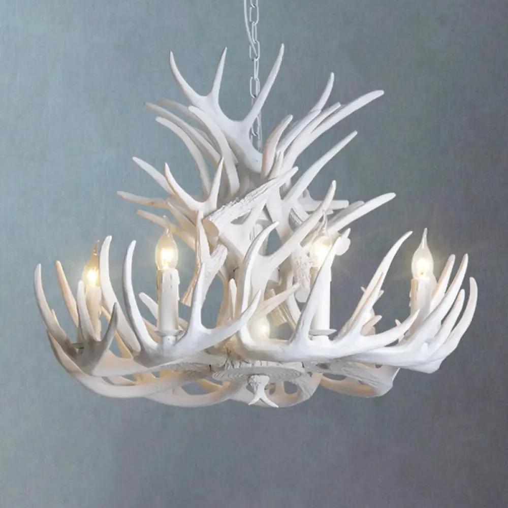 Deer Horn Chandelier Pendant Light for Classic Living Room Decor