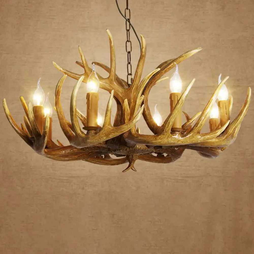 Deer Horn Chandelier Pendant Light for Classic Living Room Decor