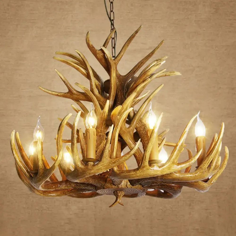 Deer Horn Chandelier Pendant Light for Classic Living Room Decor