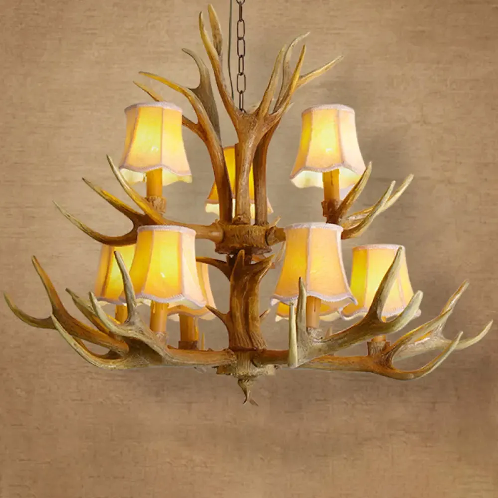 Deer Horn Chandelier Pendant Light for Classic Living Room Decor