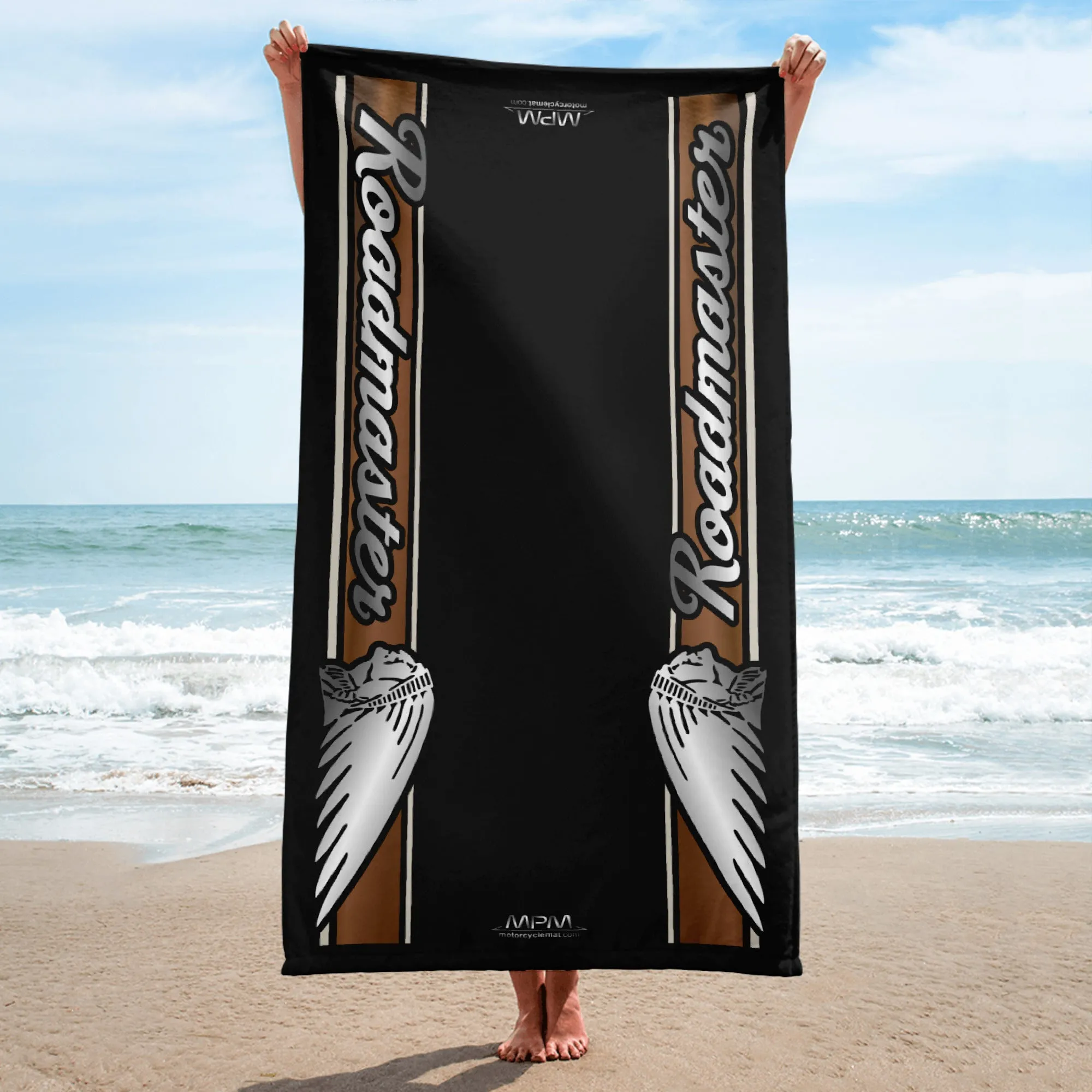 Designed Beach Towel Inspired by Indian Roadmaster Bronze Pearl Color Motorcycle Model - MM9335