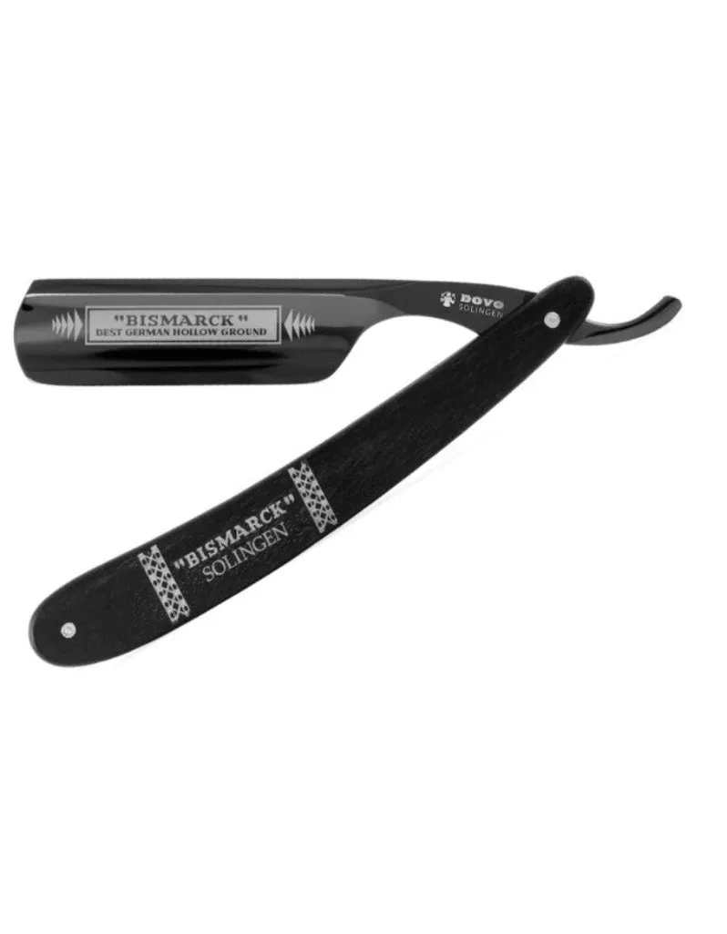 Dovo - Bismarck® Black Duke Straight Razor, Ebony Handle, Round Point, 6/8"