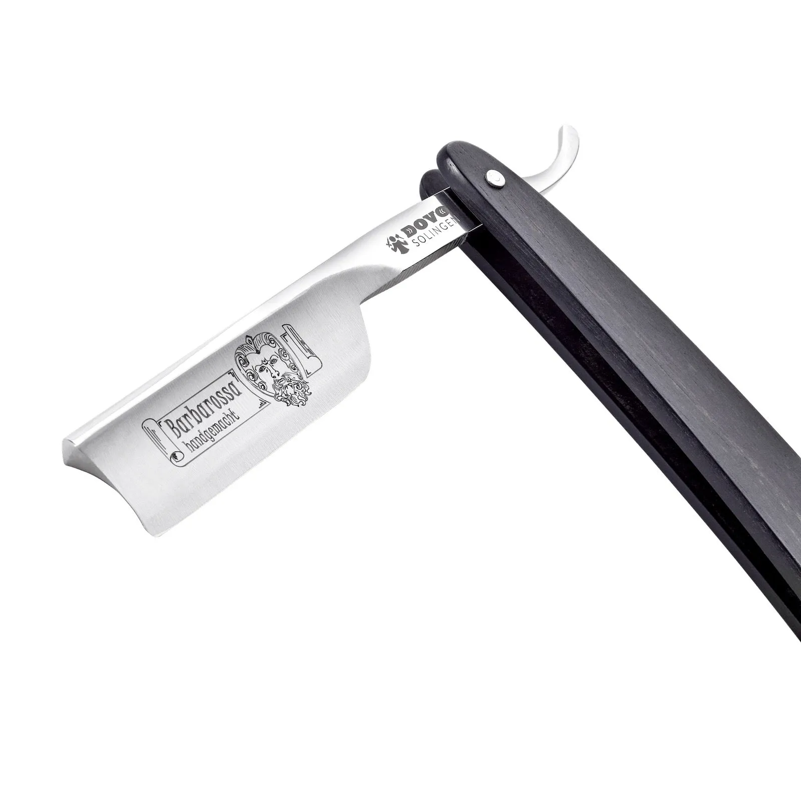 Dovo - "Barbarossa" Straight Razor, Ebony Wood Handle, Spanish Point, 5/8"