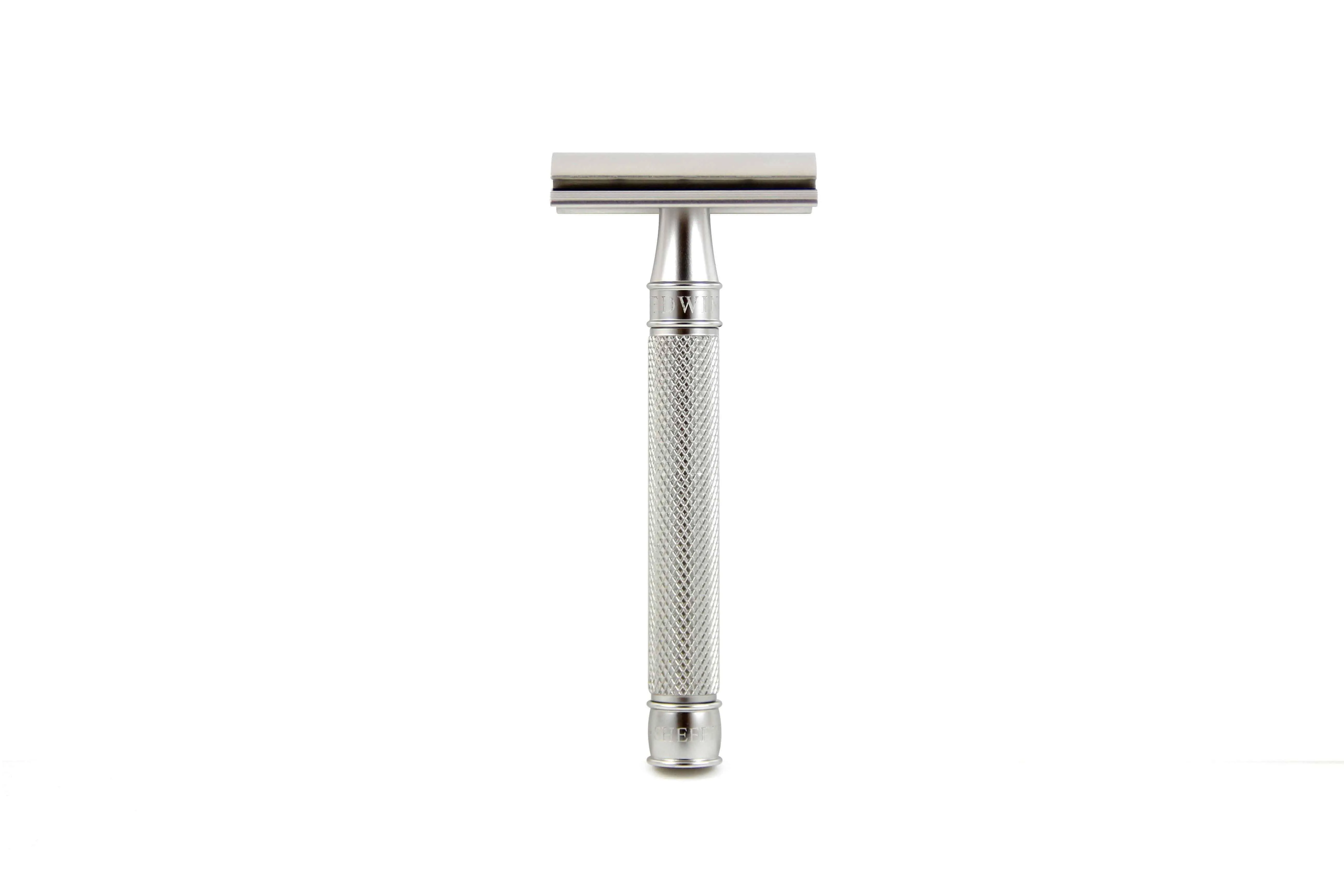 Edwin Jagger - DESSKNBL 3ONE6 Stainless Steel Double Edge Safety Razor, Knurled