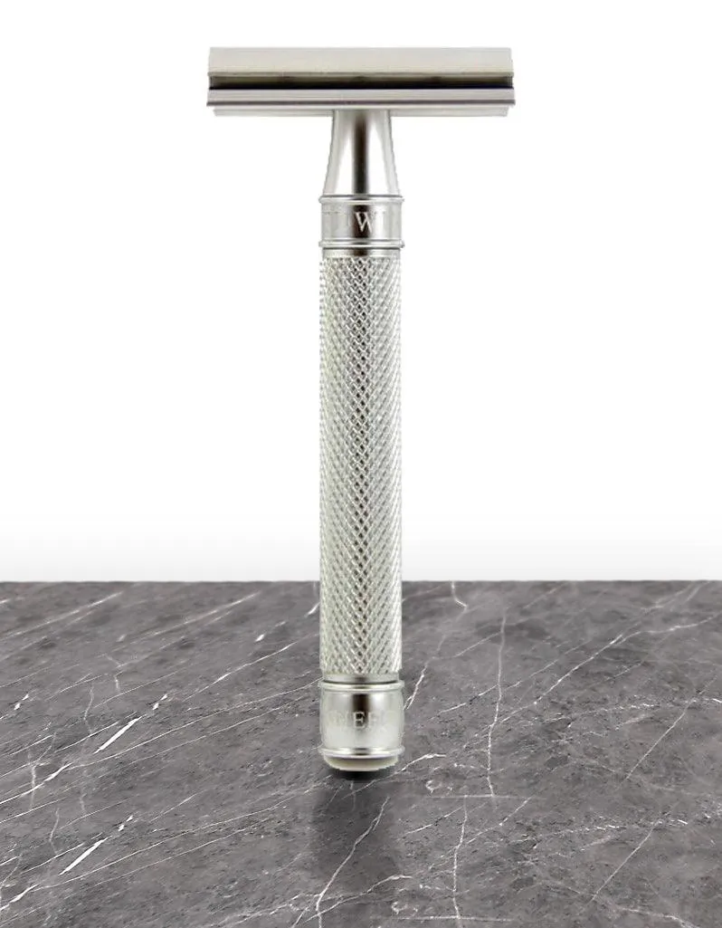 Edwin Jagger - DESSKNBL 3ONE6 Stainless Steel Double Edge Safety Razor, Knurled