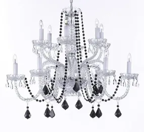 Empress Crystal (Tm) Chandelier Lighting With Black Color Crystal - F46-B2/385/6 6-Black Crystals