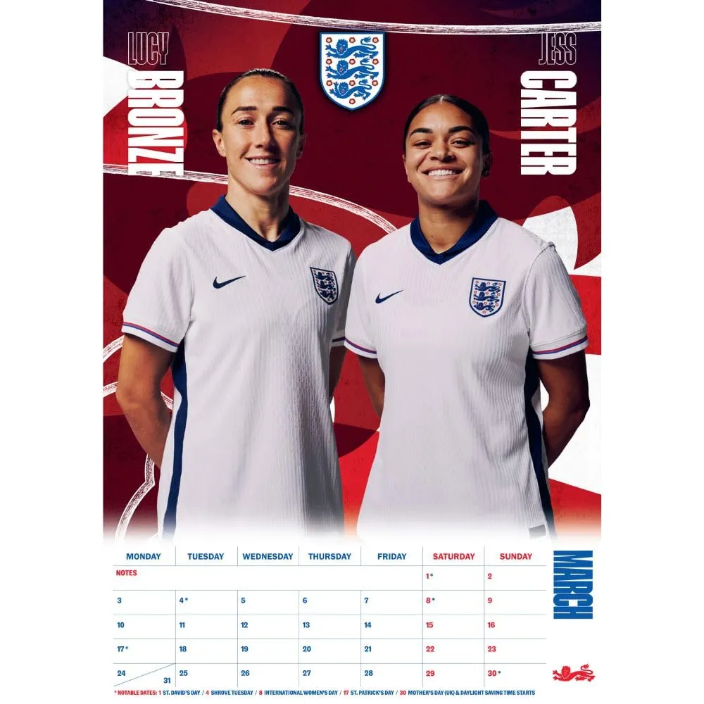 England Lionesses A3 Calendar 2025