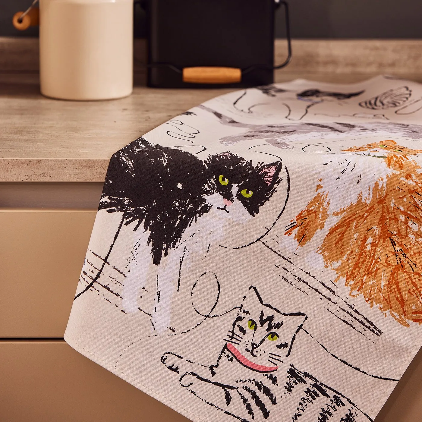 Feline Friends Cotton Tea Towel