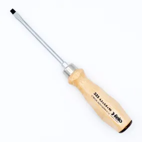 Felo 18032 Slotted 3/16" (4.5mm) x 3-1/2" Flat Blade Wood Handle Screwdriver