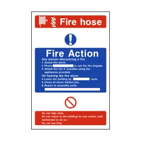 Fire Action Fire Hose Sticker