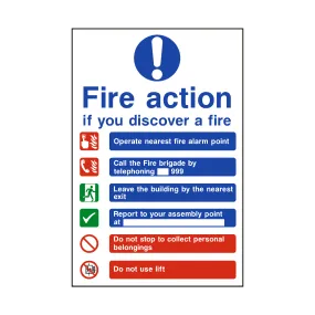 Fire Action Lift & Telephone Sign