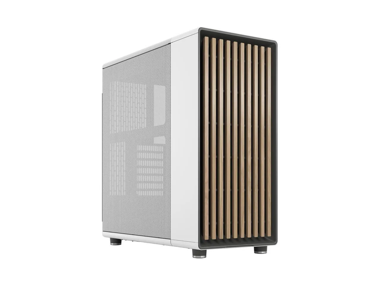 Fractal Design North Chalk White ATX Case with Oak Front and Mesh Side Panel FD-C-NOR1C-03