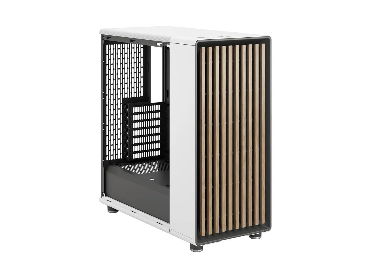 Fractal Design North Chalk White ATX Case with Oak Front and Mesh Side Panel FD-C-NOR1C-03