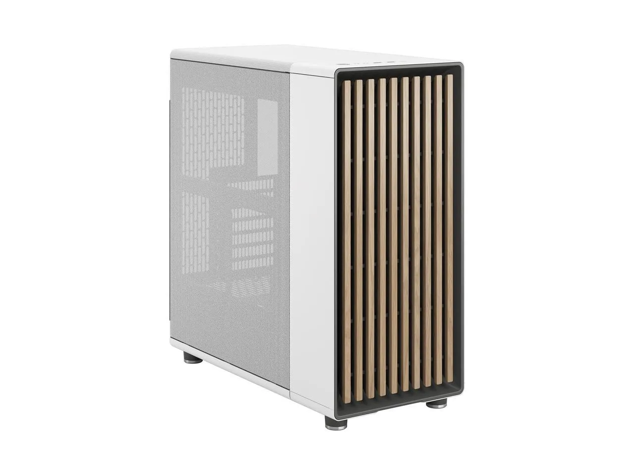 Fractal Design North Chalk White ATX Case with Oak Front and Mesh Side Panel FD-C-NOR1C-03