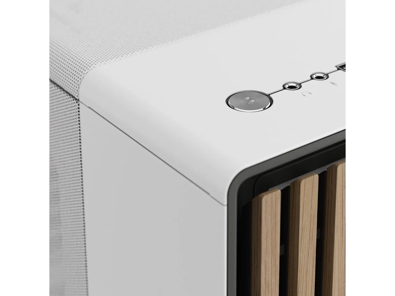 Fractal Design North Chalk White ATX Case with Oak Front and Mesh Side Panel FD-C-NOR1C-03