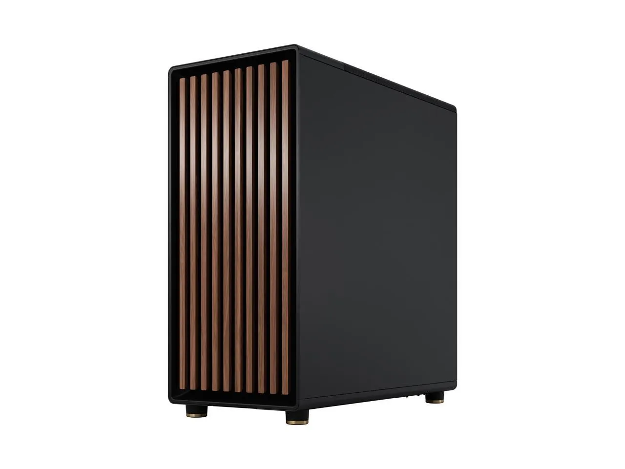 Fractal Design North Charcoal Black ATX Case with Walnut Front and Dark Tinted TG Side Panel FD-C-NOR1C-02