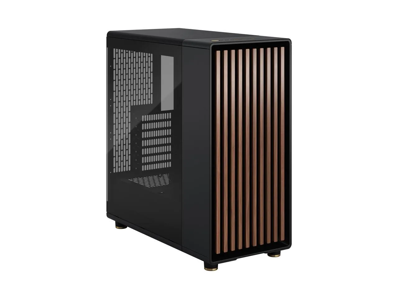 Fractal Design North Charcoal Black ATX Case with Walnut Front and Dark Tinted TG Side Panel FD-C-NOR1C-02